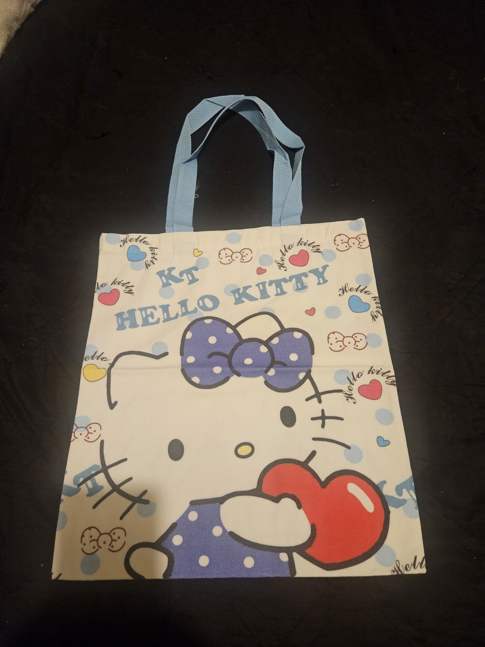 Hello Kitty Red, Blue & White Graphic Tote Bag